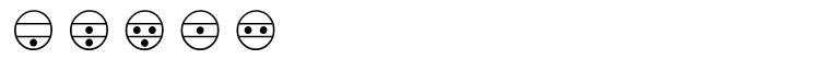 Vijf registersymbolen