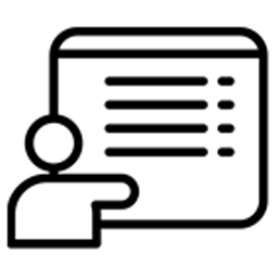 Zwart/wit icoon van docent