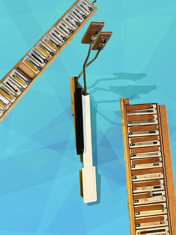 Losse onderdelen van een accordeon